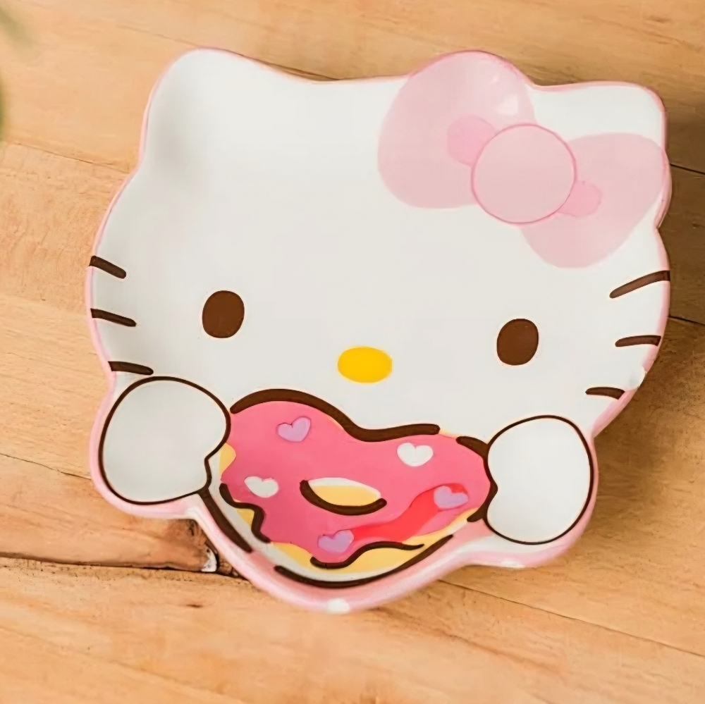 Hello Kitty Sanrio Pink Donut Ceramic Plate